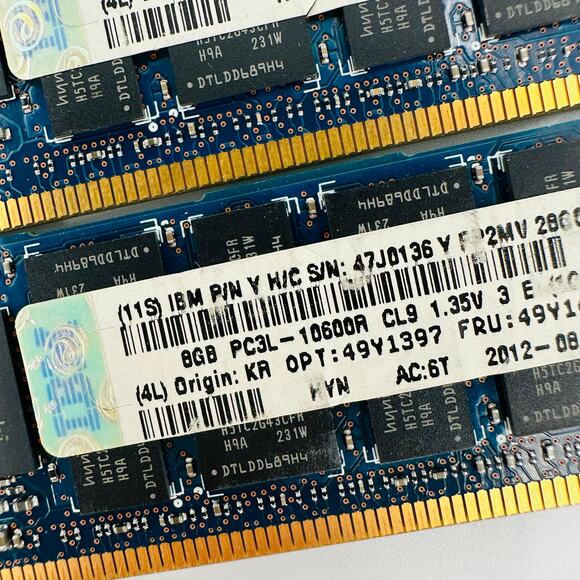 Lot of 64GB (8 x 8GB): Hynix 8GB 2Rx4 PC3L-10600R-9-11-E2 Server Memory - Picture 7 of 8